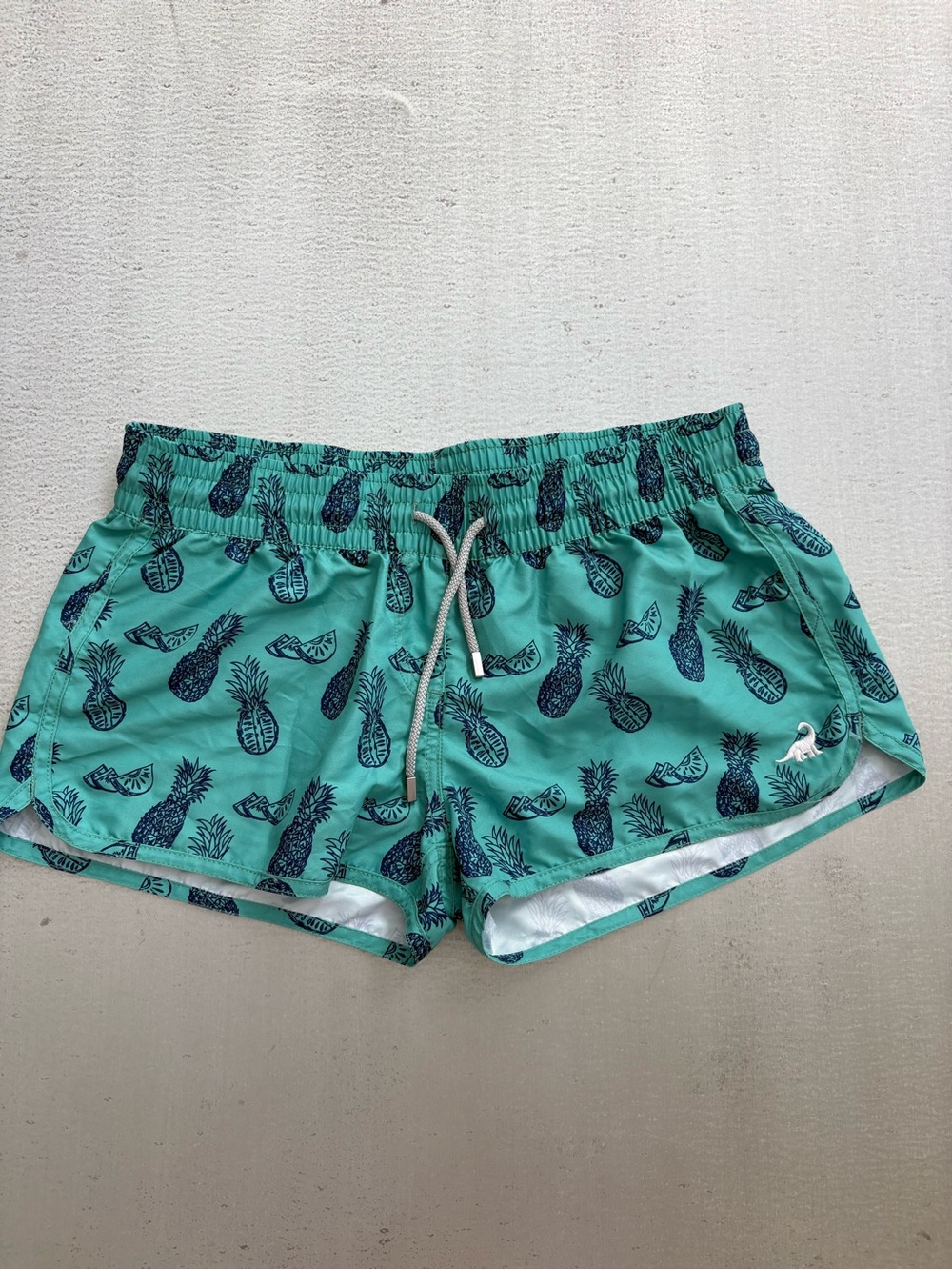 Women’s Pineapple Print Teal Athletic Lounge Shorts